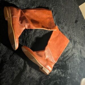 Women's Tan Leather Boots Vintage handmade Leather VERY RARE